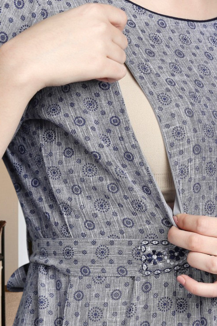 Rayon Printed Maternity Kurta – Designed for Pregnancy & Nursing