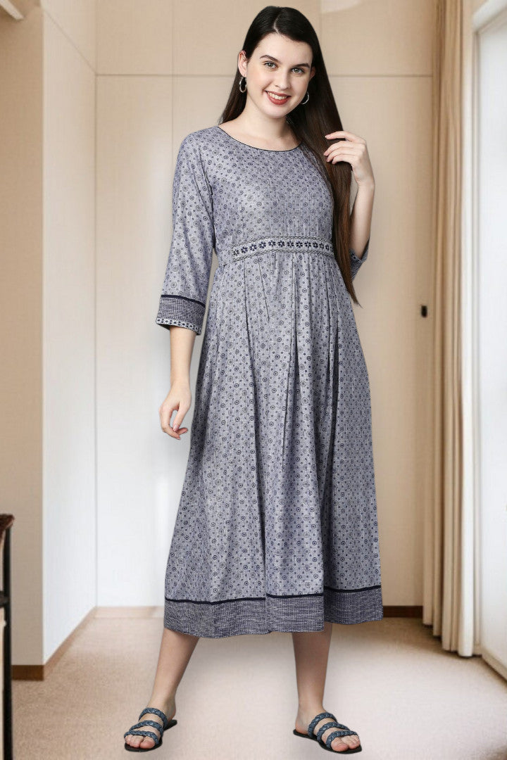 Rayon Printed Maternity Kurta – Designed for Pregnancy & Nursing