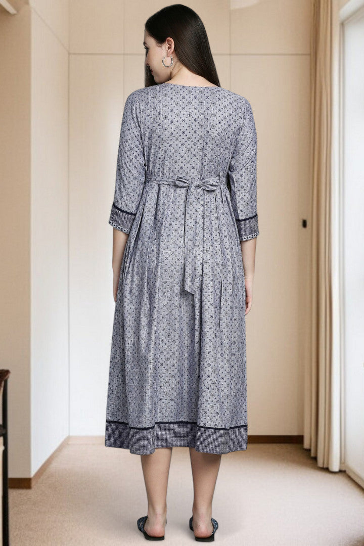Rayon Printed Maternity Kurta – Designed for Pregnancy & Nursing