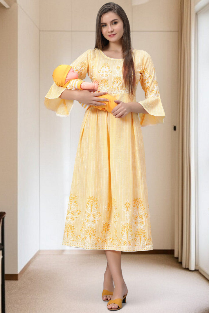 PolyCotton Printed Maternity Kurta – Designed for Pregnancy & Nursing