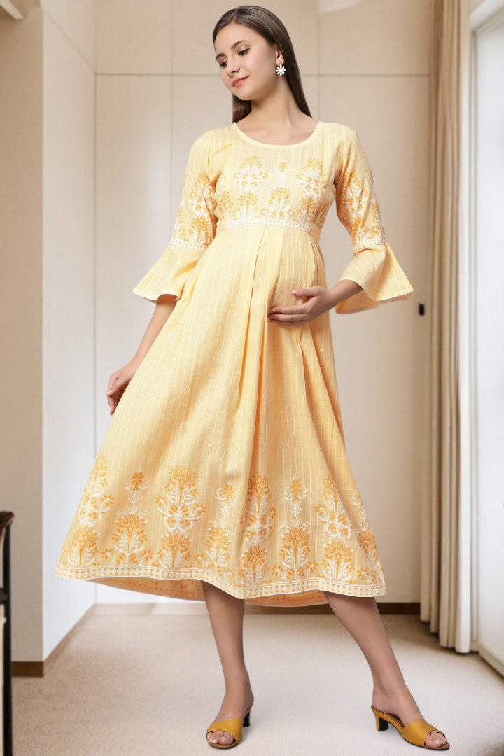 PolyCotton Printed Maternity Kurta – Designed for Pregnancy & Nursing