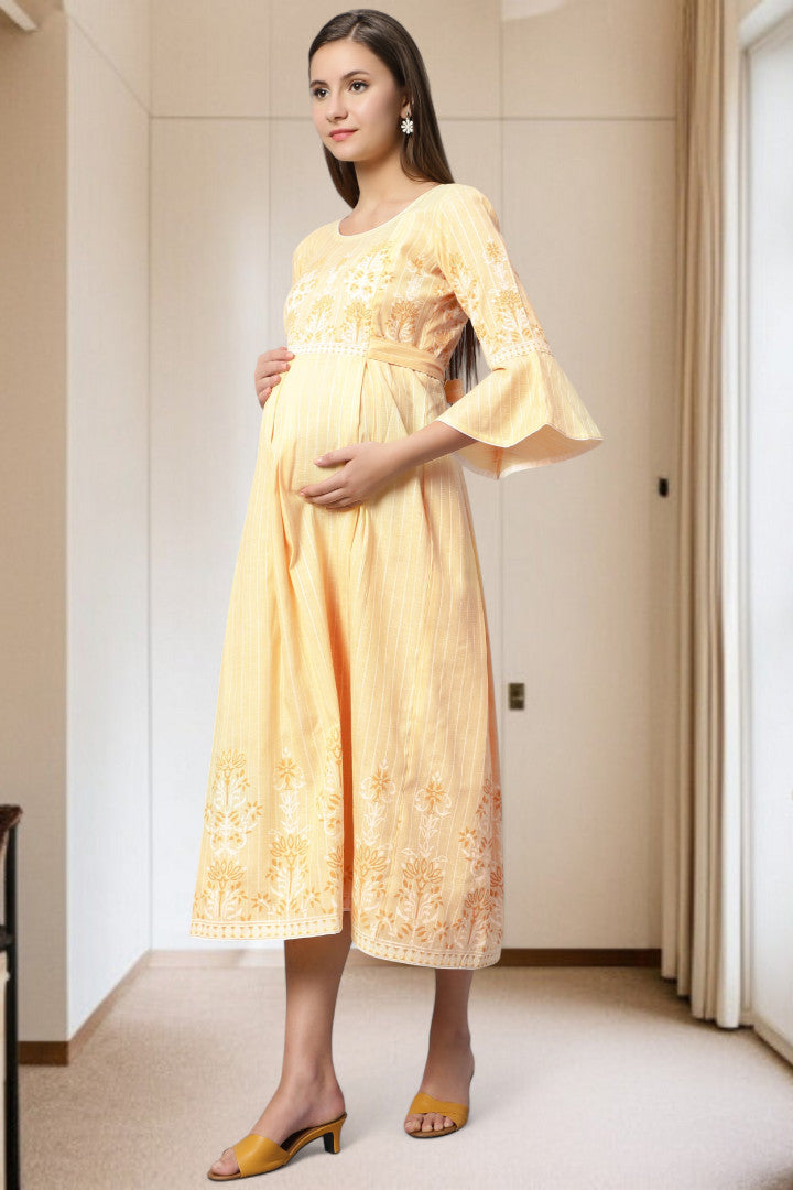 PolyCotton Printed Maternity Kurta – Designed for Pregnancy & Nursing