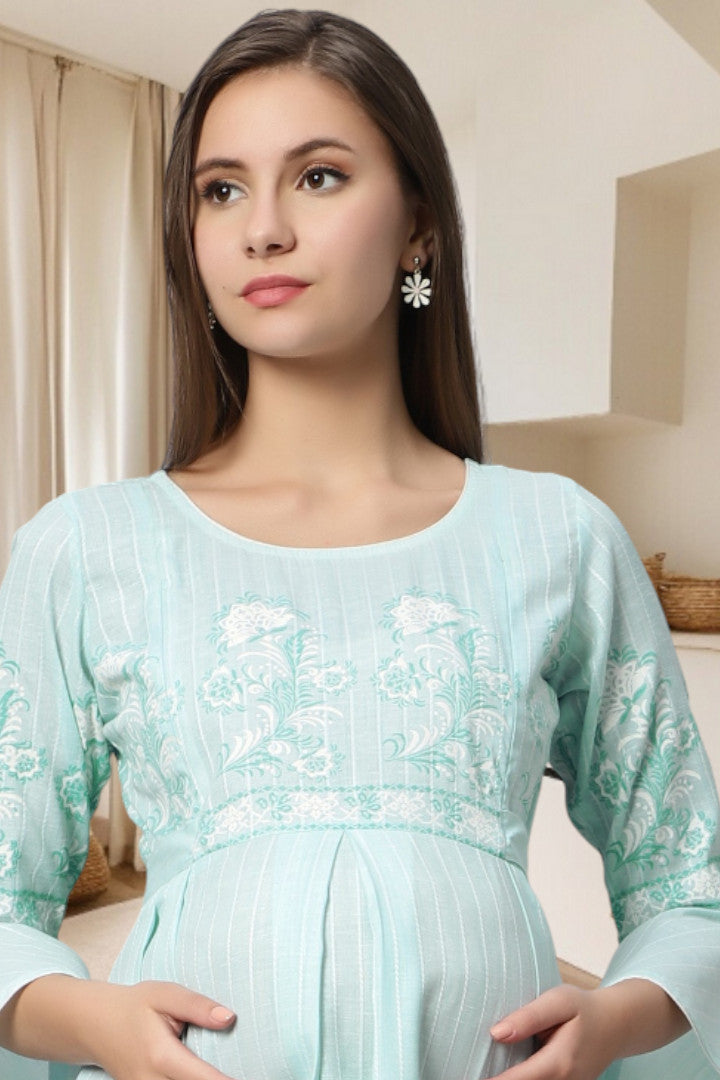 PolyCotton Printed Maternity Kurta – Designed for Pregnancy & Nursing