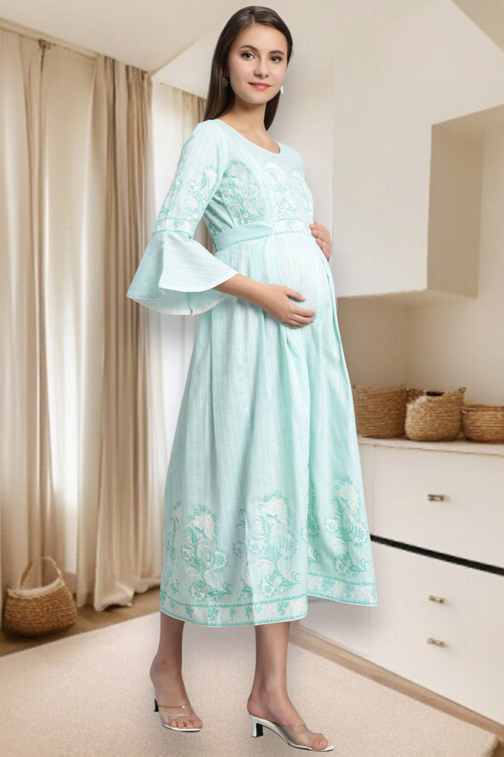 PolyCotton Printed Maternity Kurta – Designed for Pregnancy & Nursing