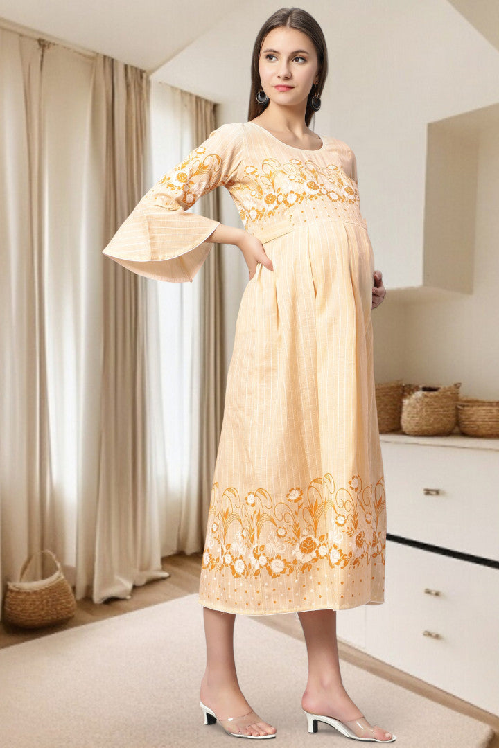 PolyCotton Printed Maternity Kurta – Designed for Pregnancy & Nursing