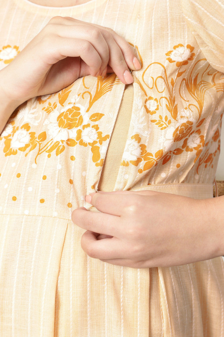 PolyCotton Printed Maternity Kurta – Designed for Pregnancy & Nursing