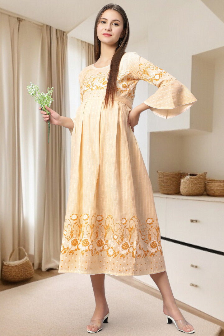 PolyCotton Printed Maternity Kurta – Designed for Pregnancy & Nursing