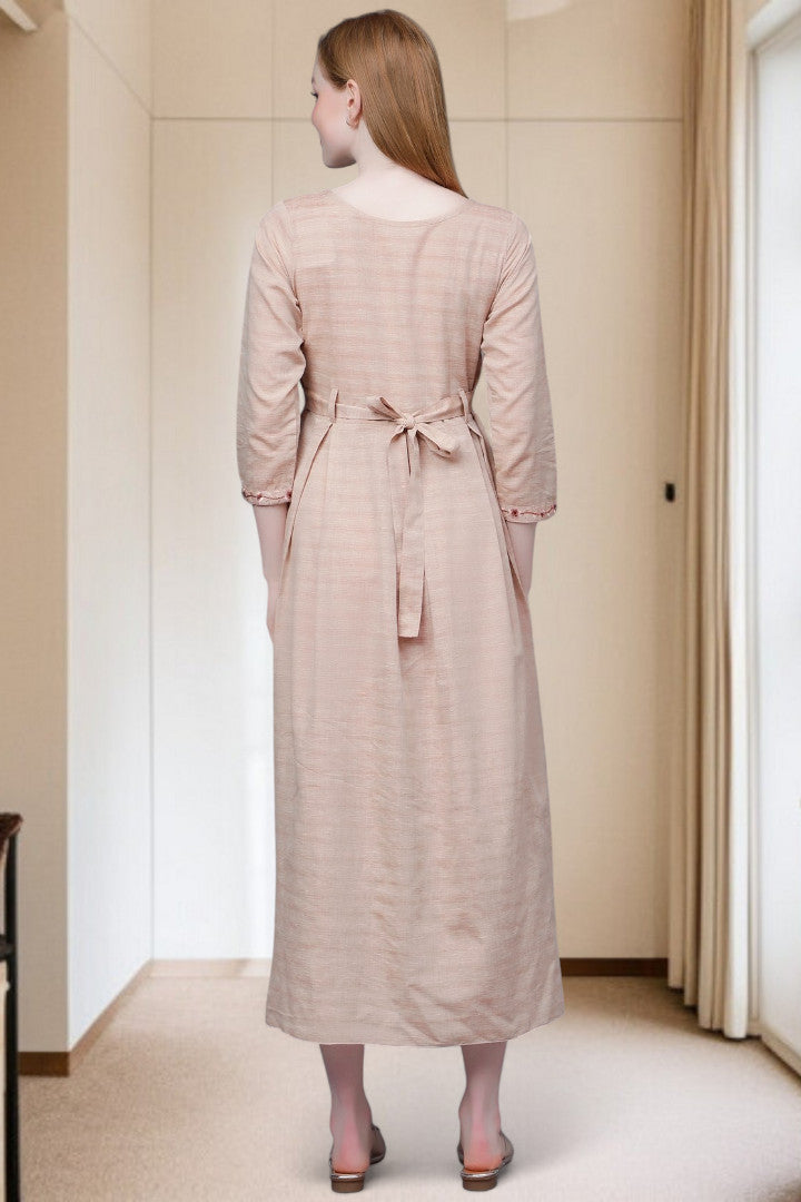 PolyCotton Embroidered Maternity Kurta – Designed for Pregnancy & Nursing