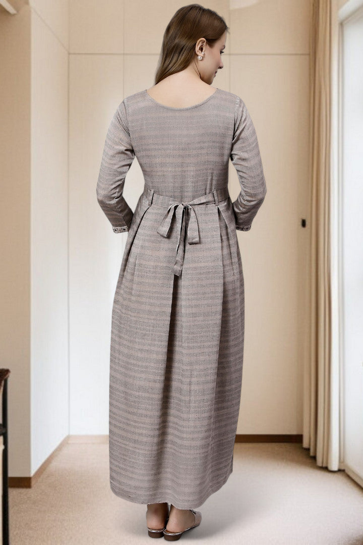 PolyCotton Embroidered Maternity Kurta – Designed for Pregnancy & Nursing