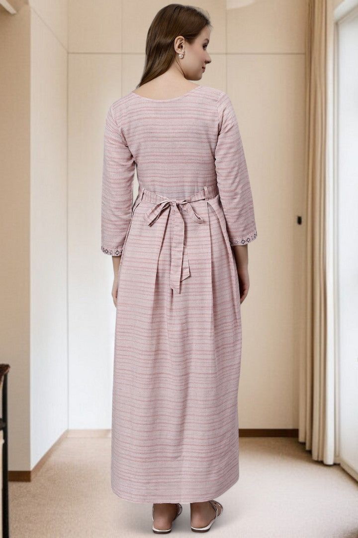 PolyCotton Embroidered Maternity Kurta – Designed for Pregnancy & Nursing