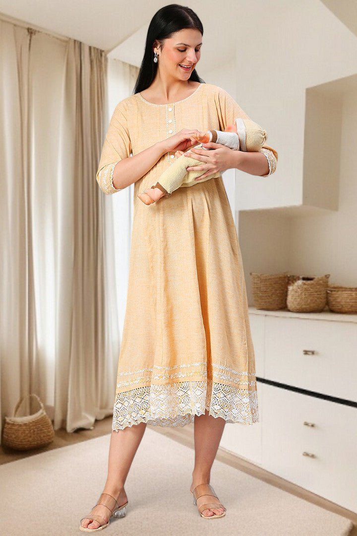 PolyCotton Anarkali Maternity Kurta – Designed for Pregnancy & Nursing