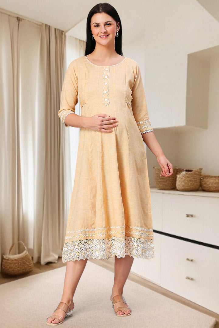 PolyCotton Anarkali Maternity Kurta – Designed for Pregnancy & Nursing