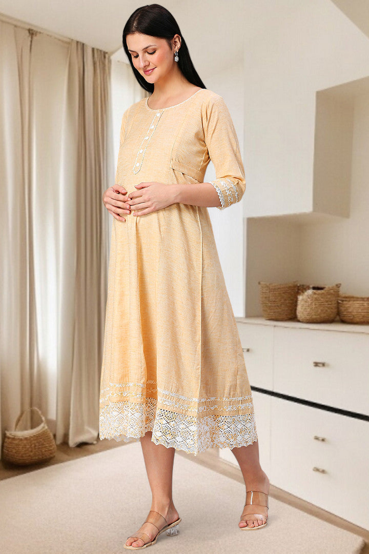 PolyCotton Anarkali Maternity Kurta – Designed for Pregnancy & Nursing