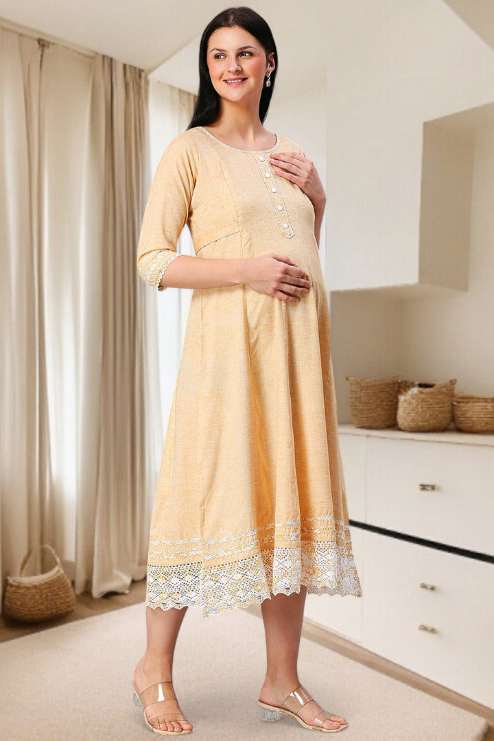 PolyCotton Anarkali Maternity Kurta – Designed for Pregnancy & Nursing