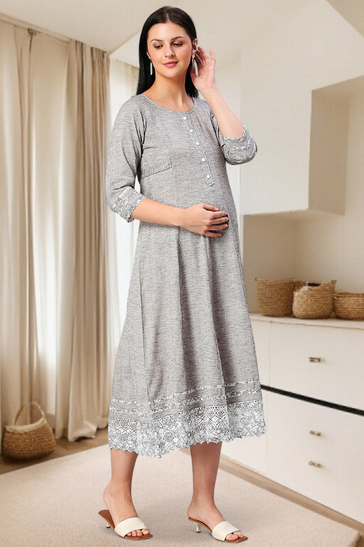 PolyCotton Anarkali Maternity Kurta – Designed for Pregnancy & Nursing
