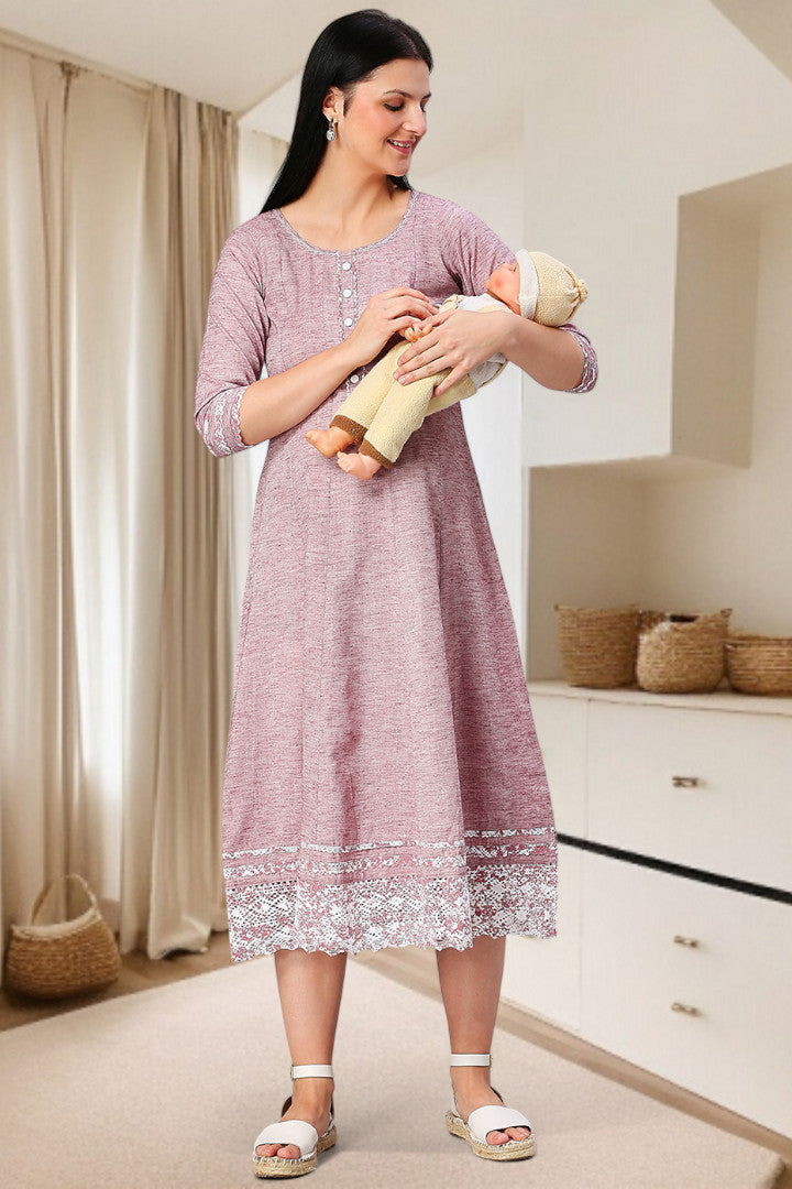 PolyCotton Anarkali Maternity Kurta – Designed for Pregnancy & Nursing