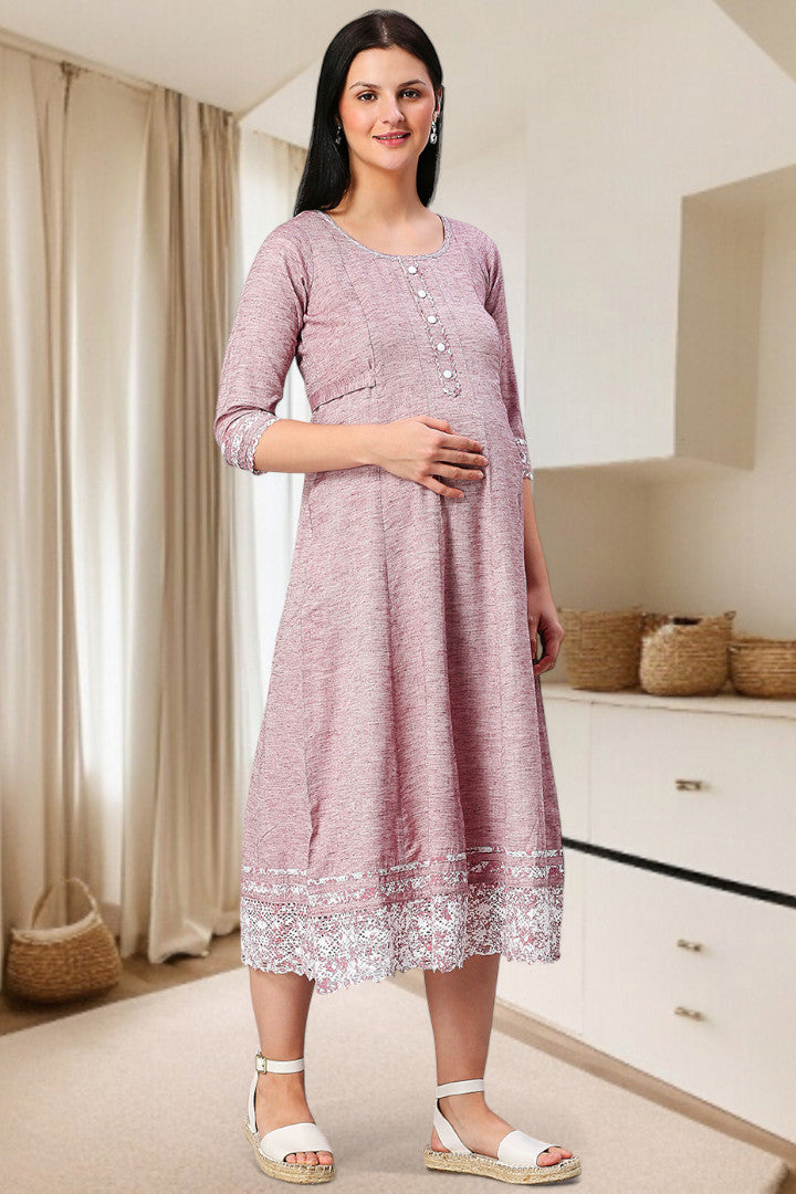 PolyCotton Anarkali Maternity Kurta – Designed for Pregnancy & Nursing