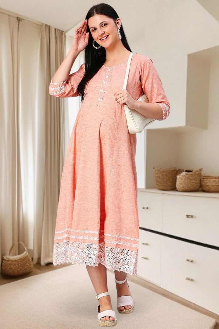 PolyCotton Anarkali Maternity Kurta – Designed for Pregnancy & Nursing