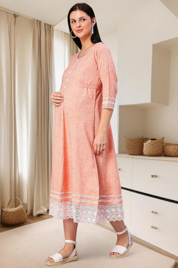 PolyCotton Anarkali Maternity Kurta – Designed for Pregnancy & Nursing