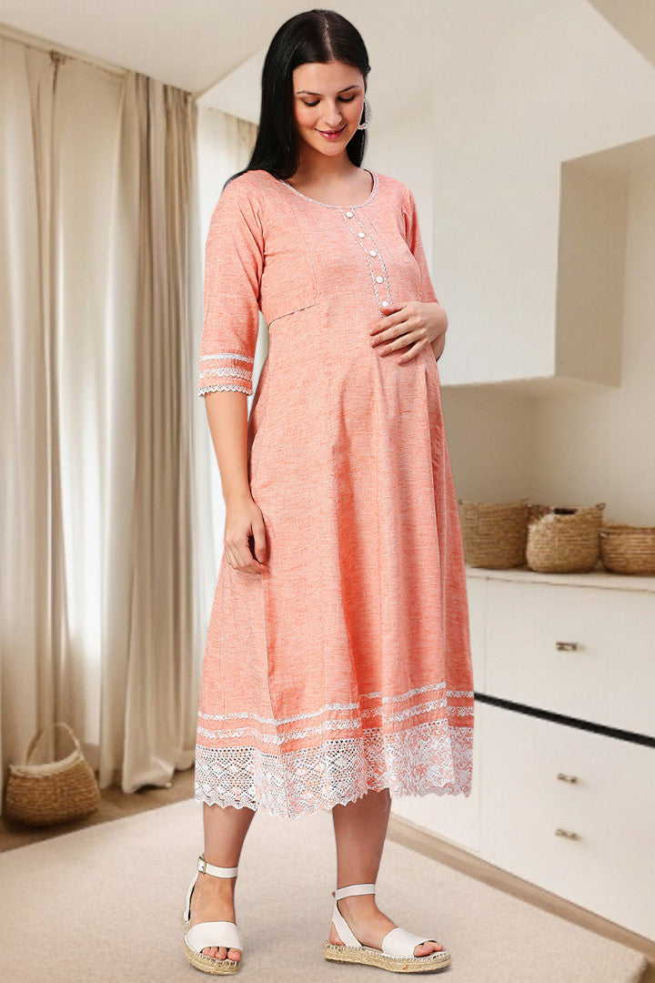 PolyCotton Anarkali Maternity Kurta – Designed for Pregnancy & Nursing