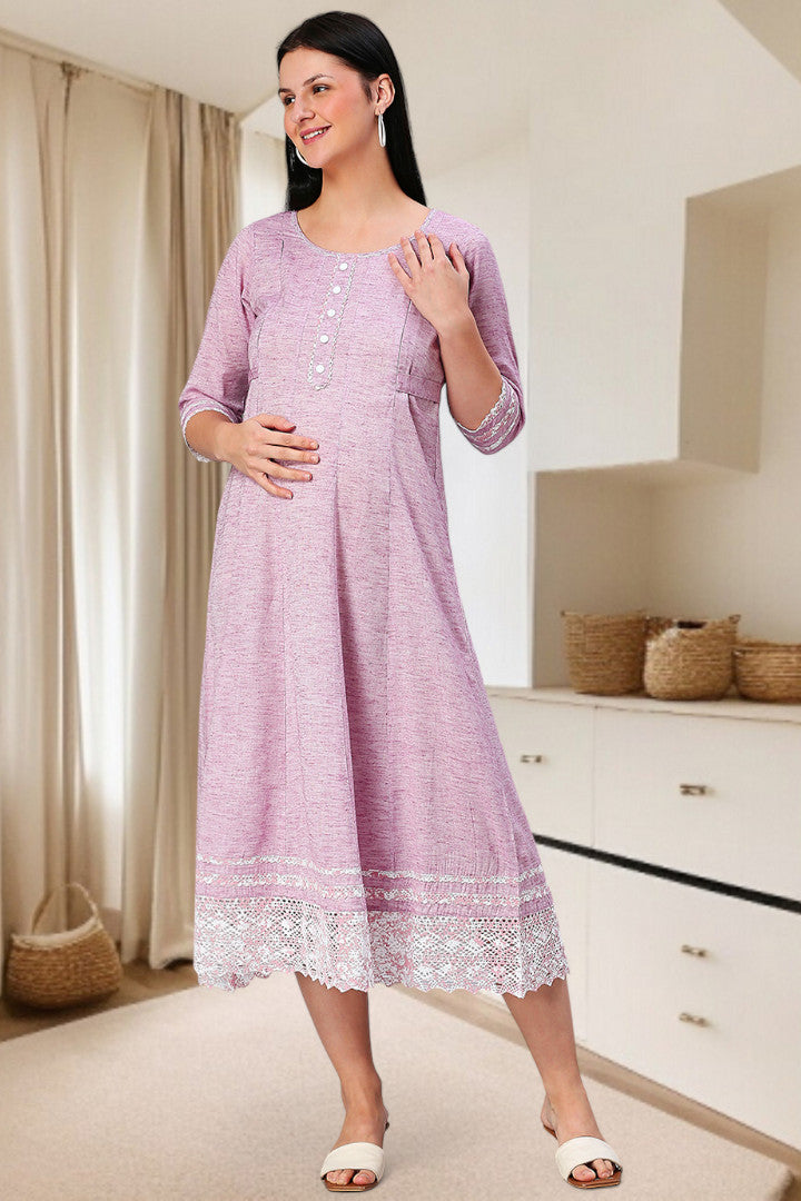 PolyCotton Anarkali Maternity Kurta – Designed for Pregnancy & Nursing