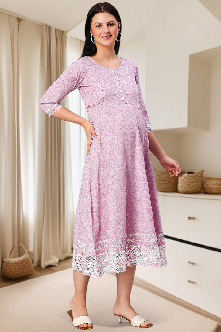 PolyCotton Anarkali Maternity Kurta – Designed for Pregnancy & Nursing