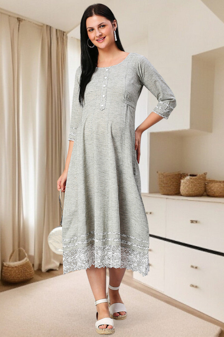 PolyCotton Anarkali Maternity Kurta – Designed for Pregnancy & Nursing