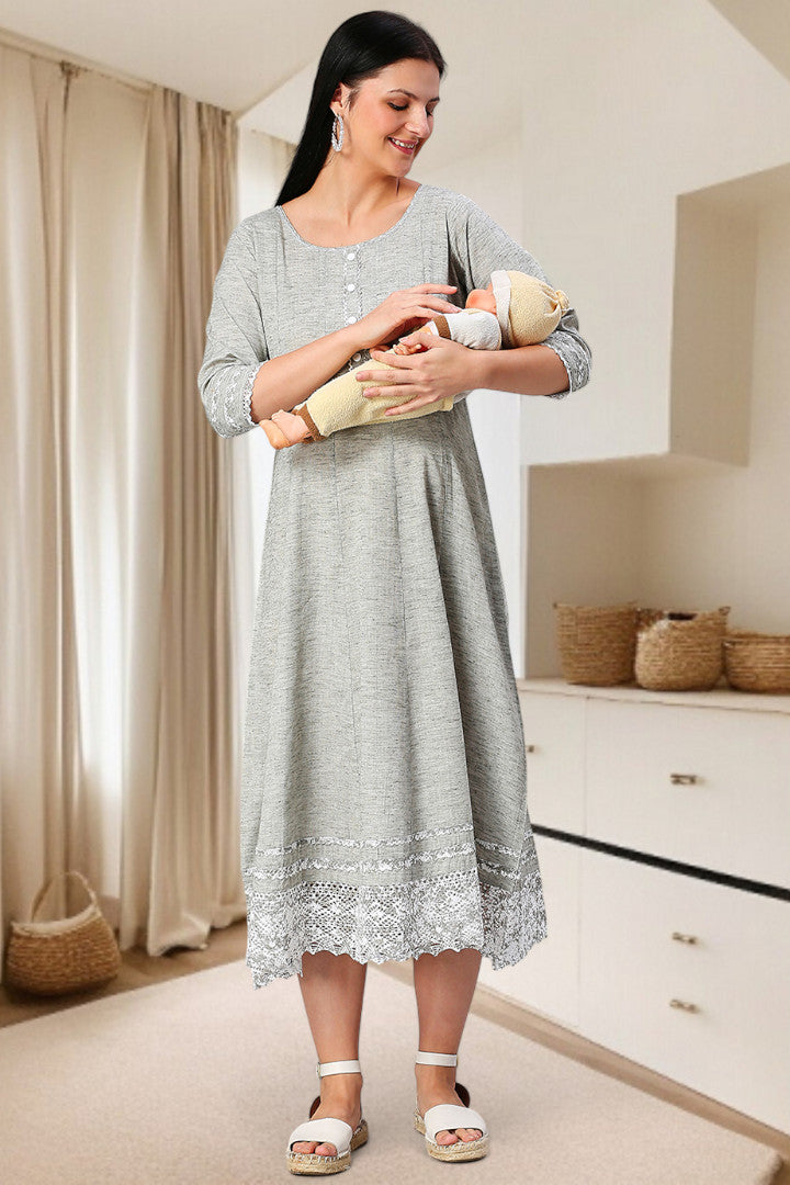 PolyCotton Anarkali Maternity Kurta – Designed for Pregnancy & Nursing