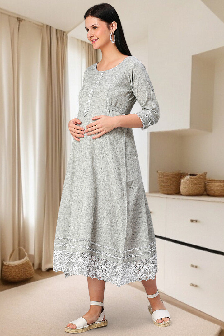 PolyCotton Anarkali Maternity Kurta – Designed for Pregnancy & Nursing