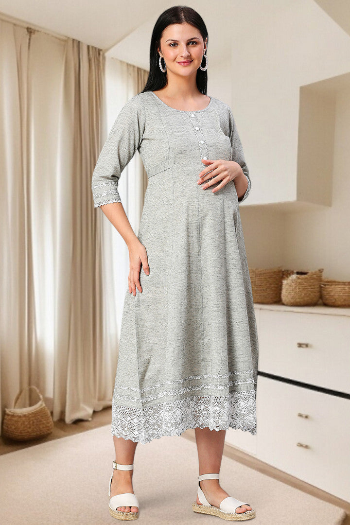 PolyCotton Anarkali Maternity Kurta – Designed for Pregnancy & Nursing