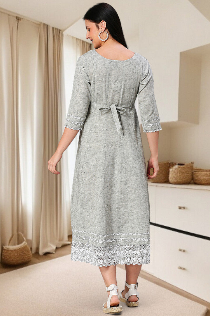 PolyCotton Anarkali Maternity Kurta – Designed for Pregnancy & Nursing