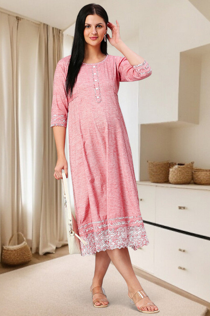PolyCotton Anarkali Maternity Kurta – Designed for Pregnancy & Nursing