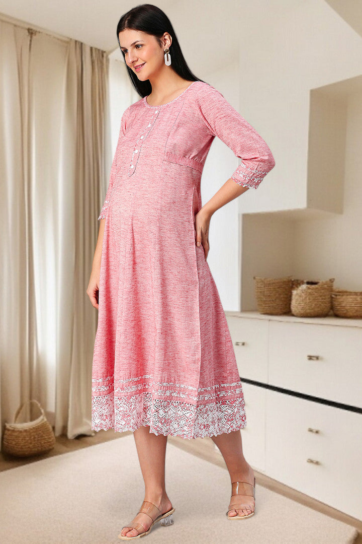 PolyCotton Anarkali Maternity Kurta – Designed for Pregnancy & Nursing