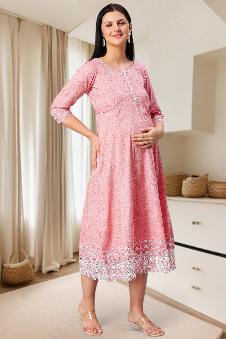 PolyCotton Anarkali Maternity Kurta – Designed for Pregnancy & Nursing