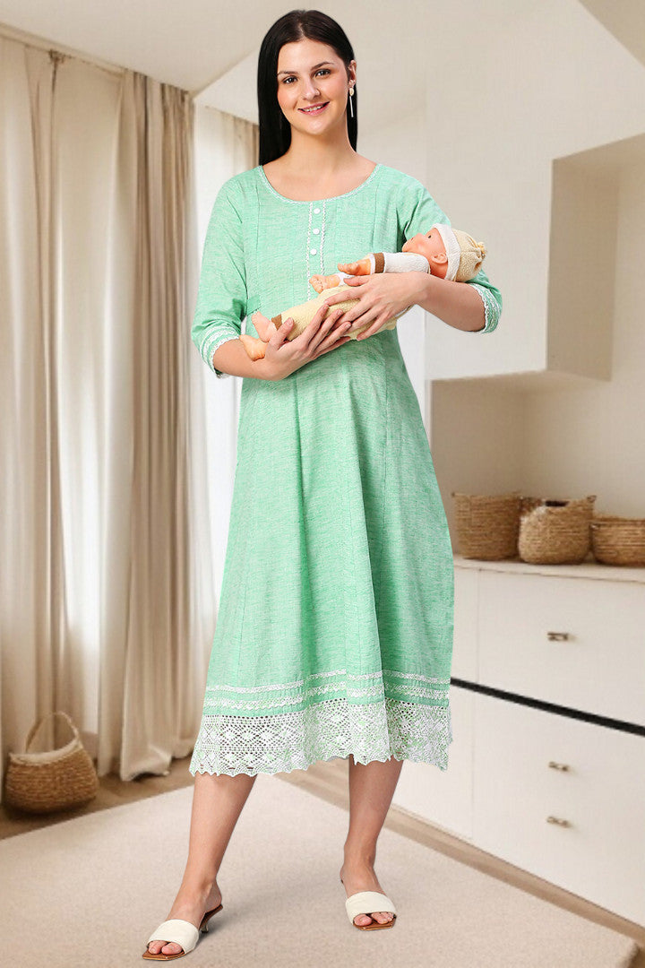 PolyCotton Anarkali Maternity Kurta – Designed for Pregnancy & Nursing