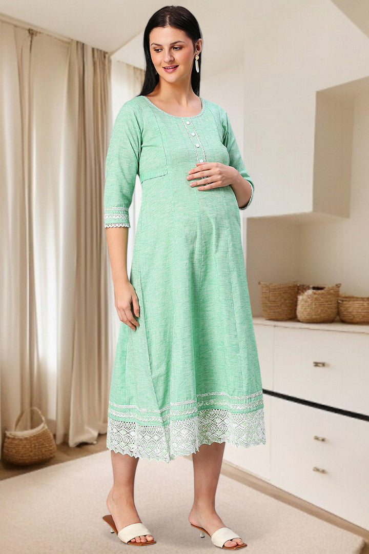 PolyCotton Anarkali Maternity Kurta – Designed for Pregnancy & Nursing