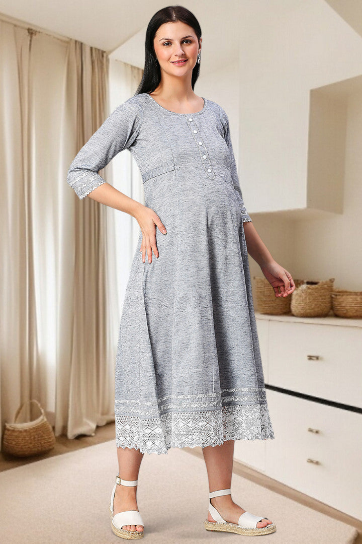 PolyCotton Anarkali Maternity Kurta – Designed for Pregnancy & Nursing