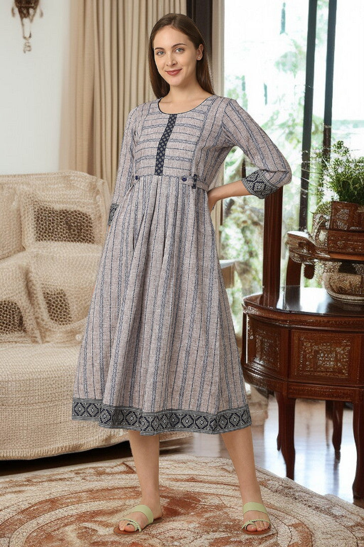 PolyCotton Maternity Flare Kurta For Pre & Post Pregnancy