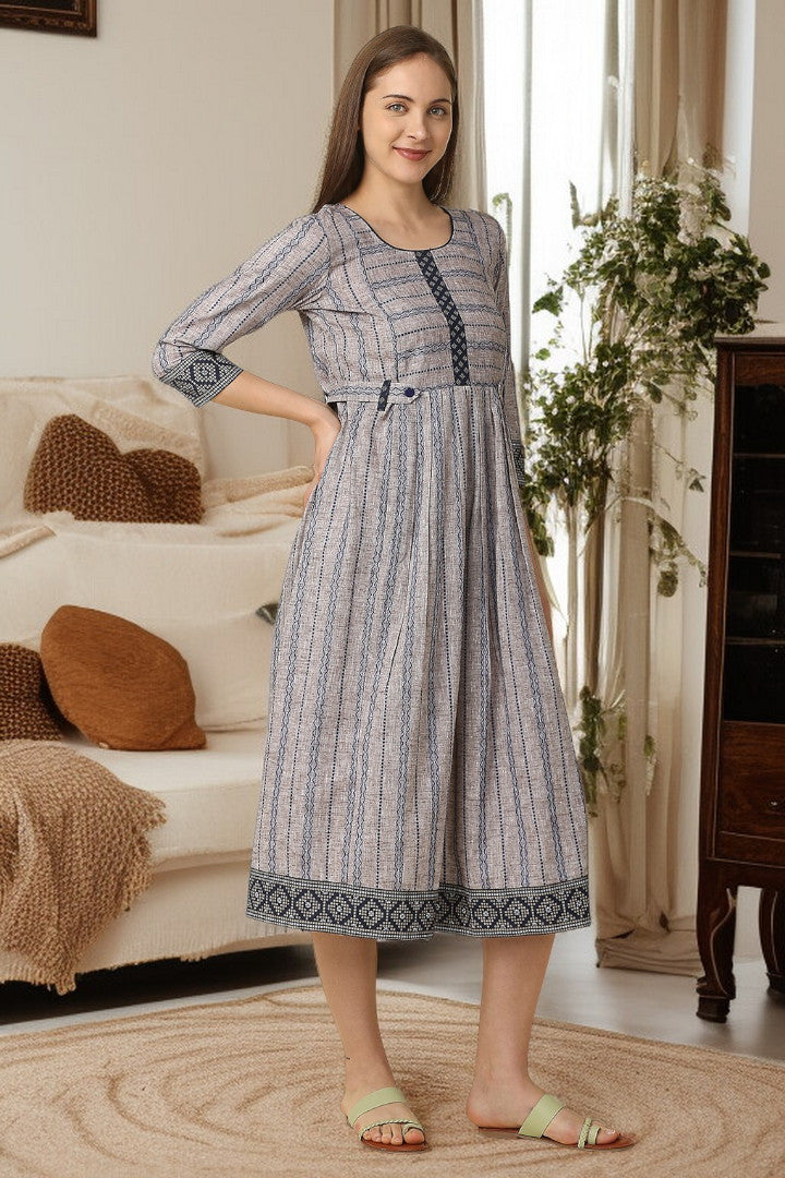 PolyCotton Maternity Flare Kurta For Pre & Post Pregnancy