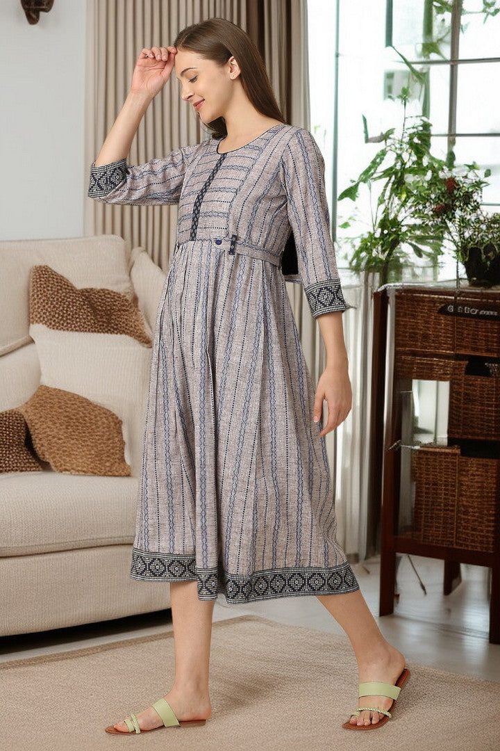 PolyCotton Maternity Flare Kurta For Pre & Post Pregnancy