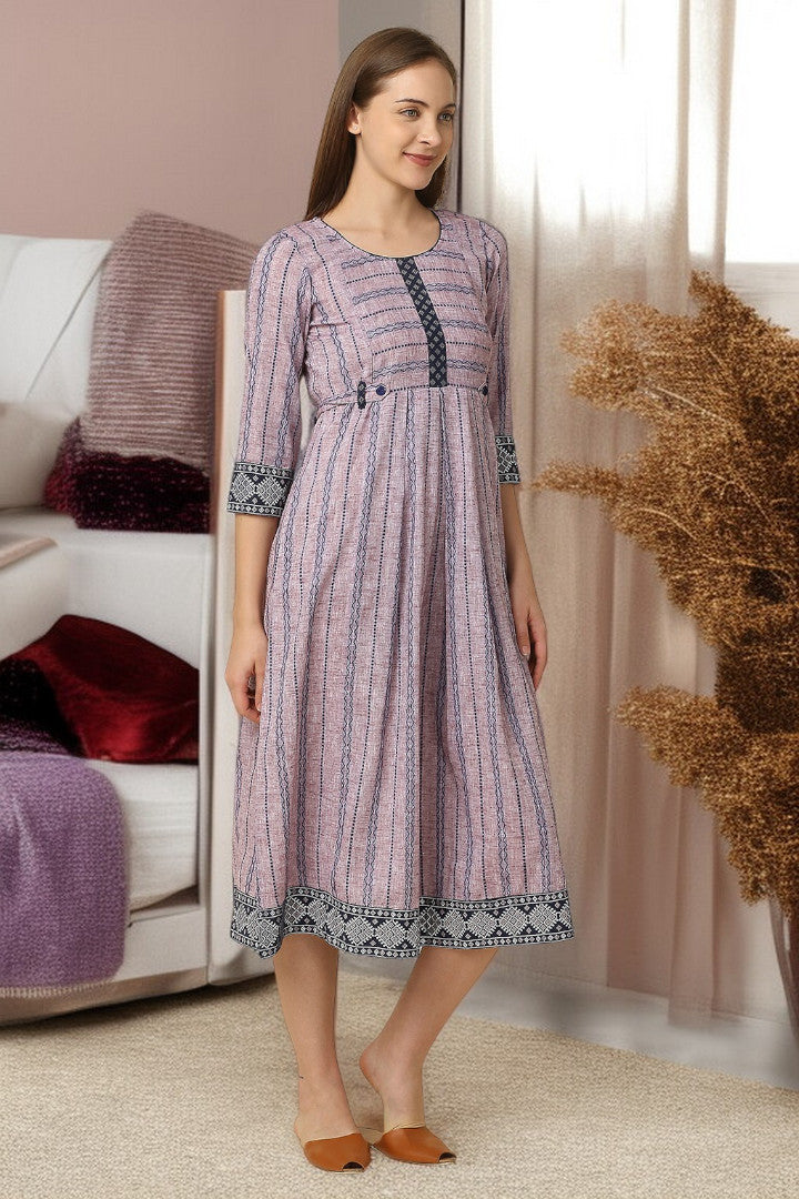 PolyCotton Maternity Flare Kurta For Pre & Post Pregnancy