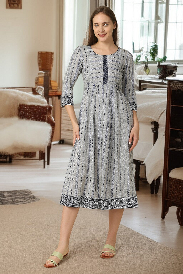 PolyCotton Maternity Flare Kurta For Pre & Post Pregnancy