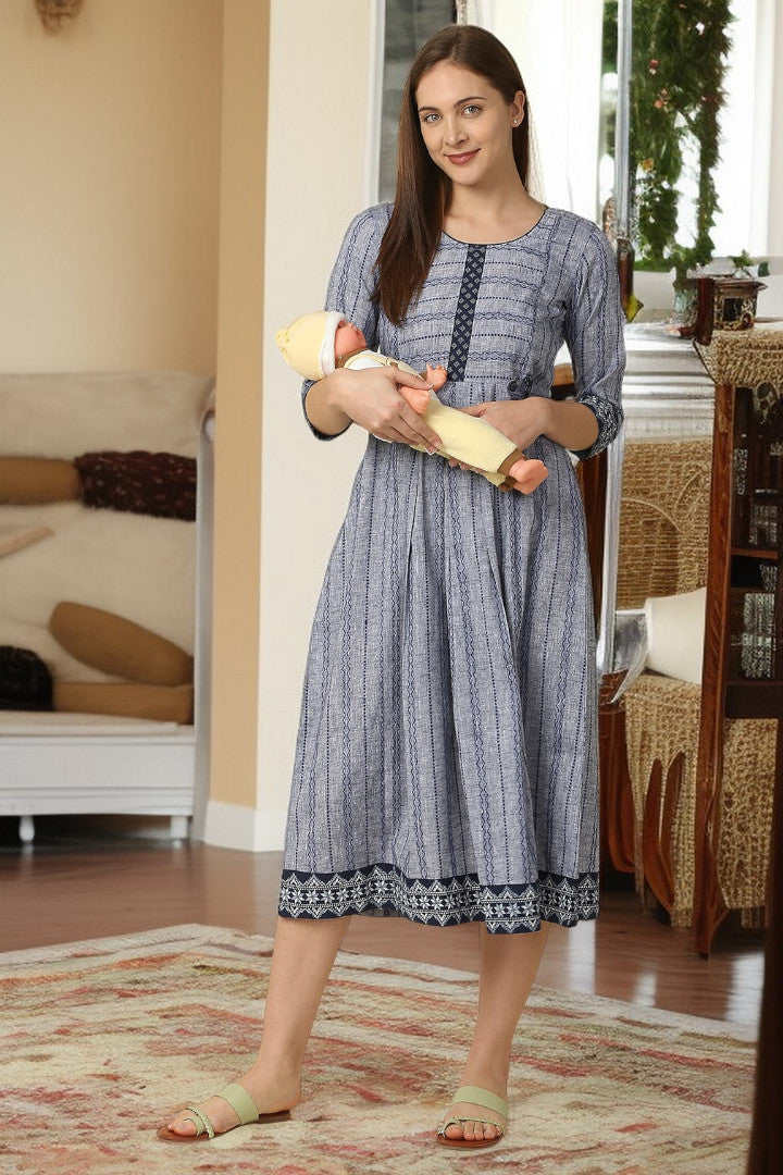 PolyCotton Maternity Flare Kurta For Pre & Post Pregnancy