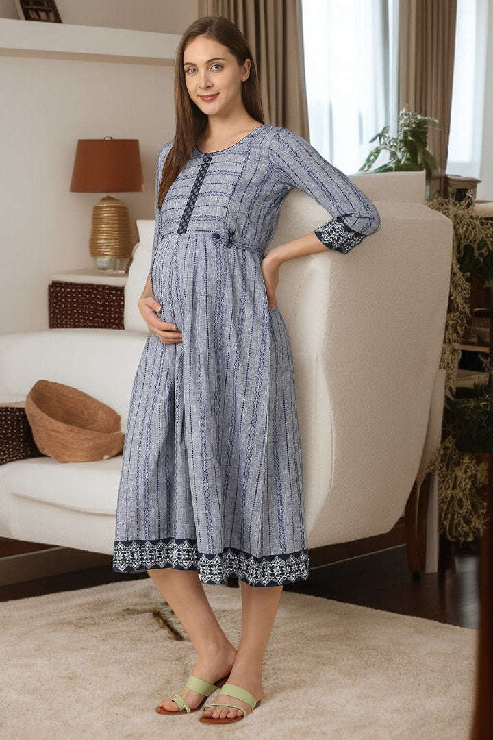 PolyCotton Maternity Flare Kurta For Pre & Post Pregnancy