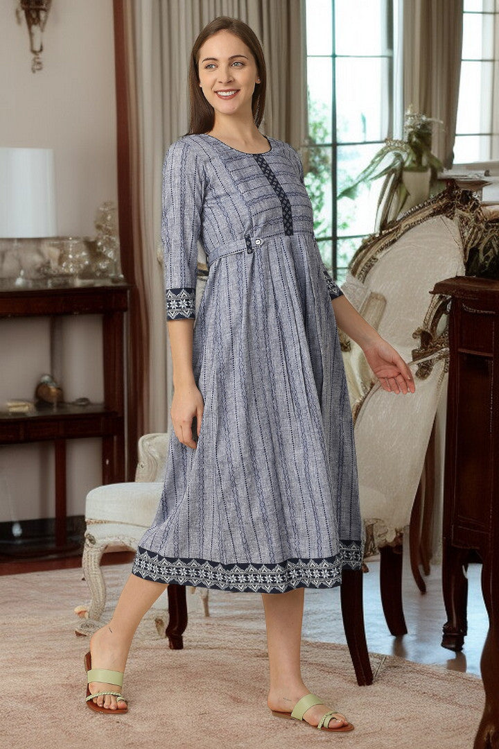 PolyCotton Maternity Flare Kurta For Pre & Post Pregnancy