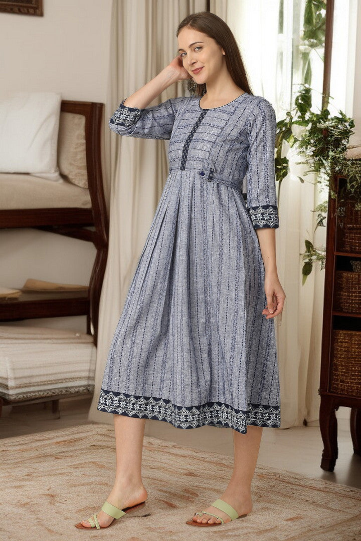 PolyCotton Maternity Flare Kurta For Pre & Post Pregnancy