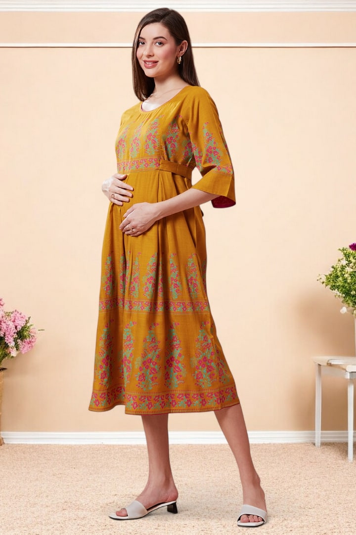 Rayon Printed Maternity Kurta – Designed for Pregnancy & Nursing