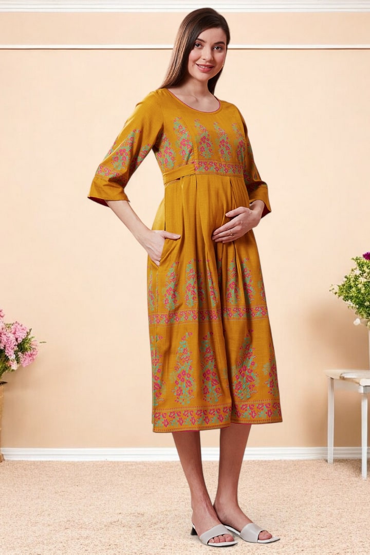Rayon Printed Maternity Kurta – Designed for Pregnancy & Nursing