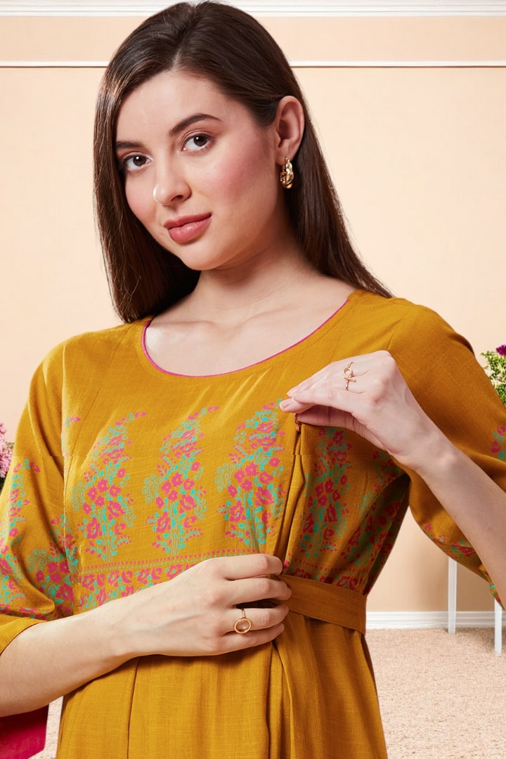 Rayon Printed Maternity Kurta – Designed for Pregnancy & Nursing
