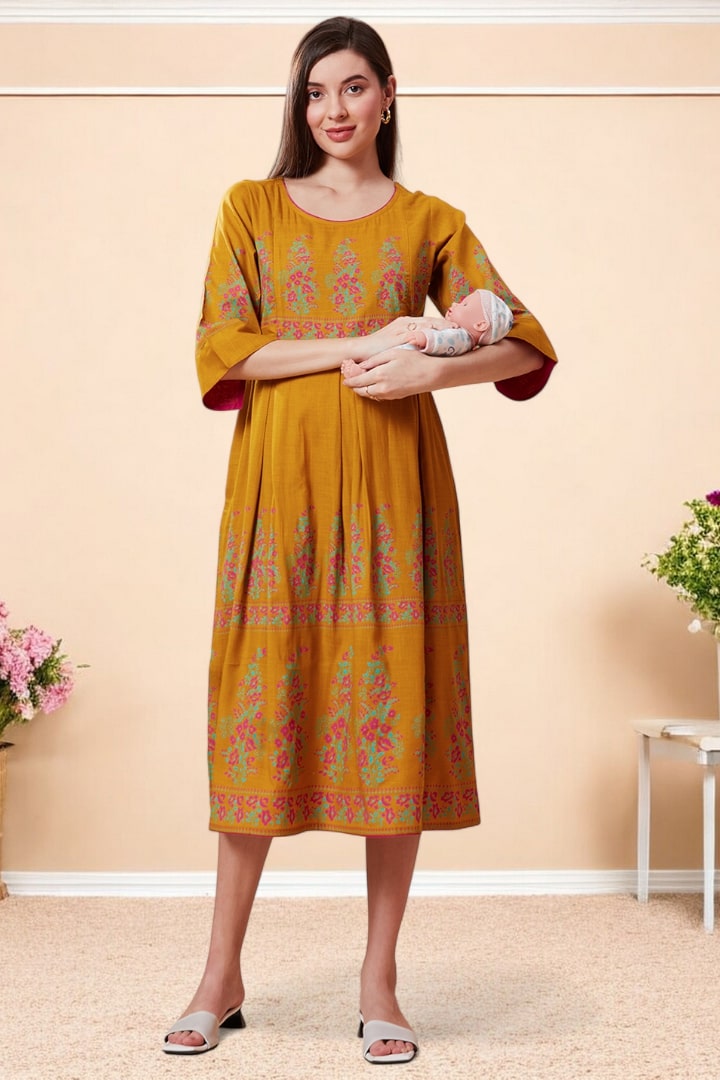 Rayon Printed Maternity Kurta – Designed for Pregnancy & Nursing